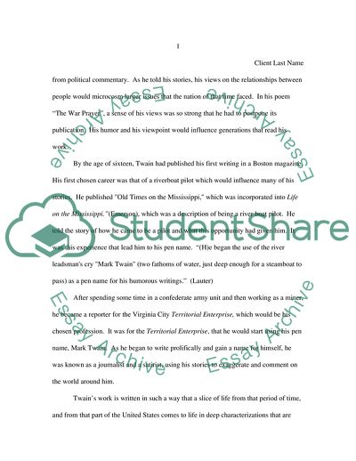 Analysis of Mark Twains The War Prayer