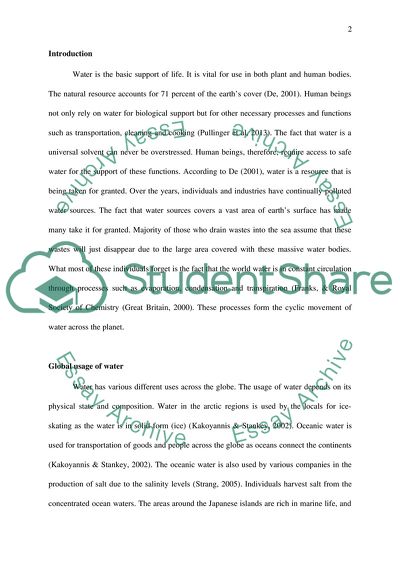 Global Usage of Water