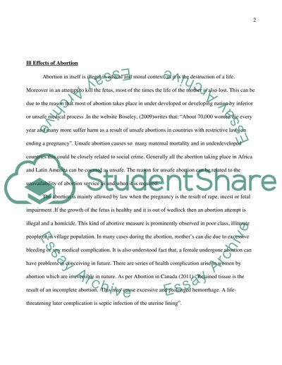 Abortion: Public Health and Relationship