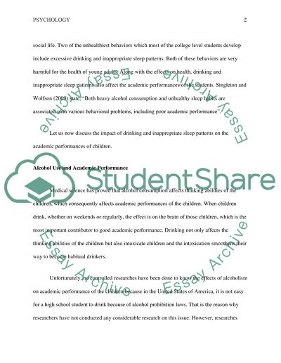 The Analysis of Alcoholism in Young Adults