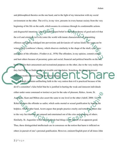 The Way I Perceive the Evil