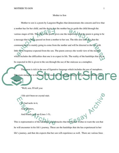mother to son langston hughes pdf