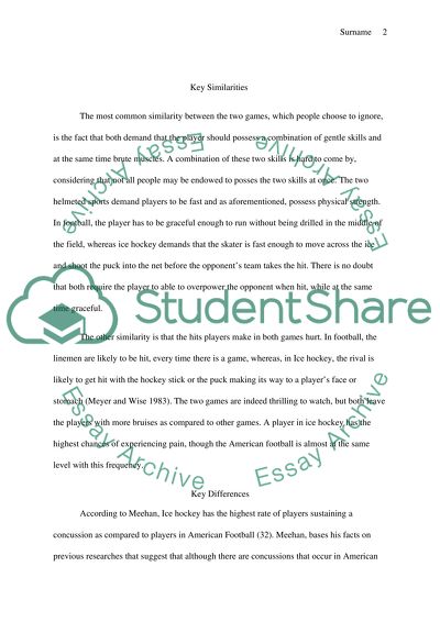 American football and Ice hockey