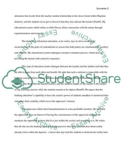 Analysis of Freires educational theory