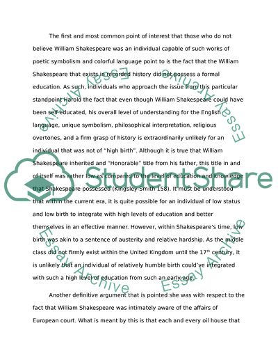 Shakespeares Mystery Identity