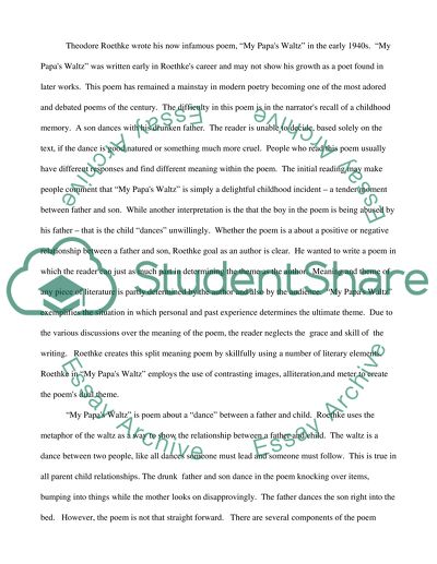 Theme Duality in My Papas Waltz