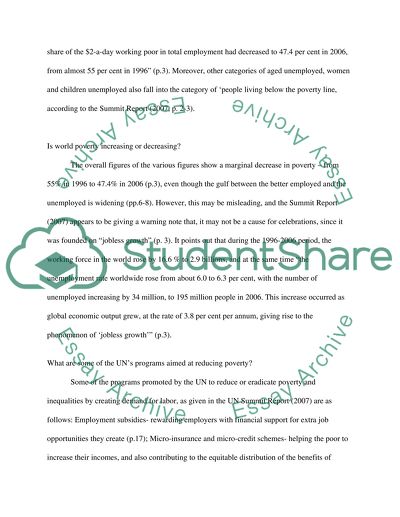 The prevailing poverty and inequalities in the world