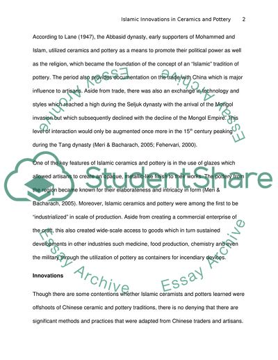 Islamic Ceramics Traditions