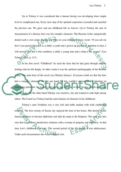 The Leading Role in the European Literature of Leo Tolstoy