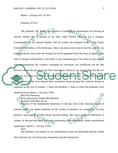 Analysis of Ballew v. Georgia, 435 U.S. 223 Case