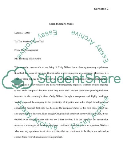 Memorandum for the Workers of Simutech