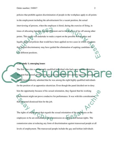 The Employees Protection Legislation to Ensure that Discrimination is Eliminated within the Workplace