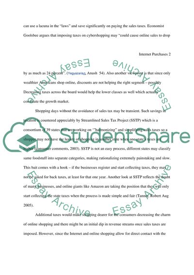 Should Internet Purchases be taxed