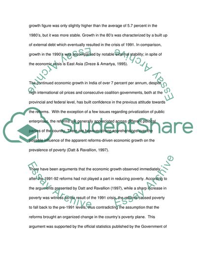 Serious Economic Reforms in India in 1991