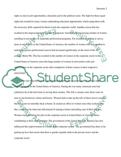 Women Empowerment in the United States of America