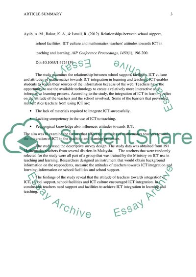Analysis of Articles about Education