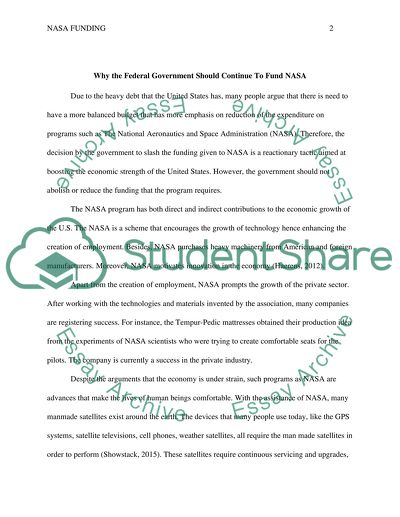 Why the federal government should continue to fund NASA