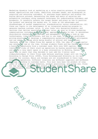 Pizza Hut Marketing Dynamics