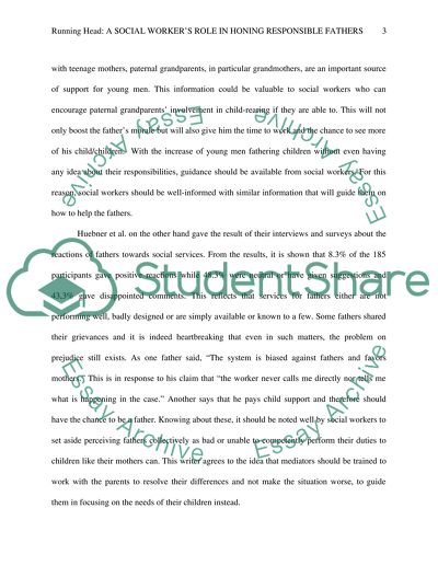 Social Worker in Honing Responsible Fathers