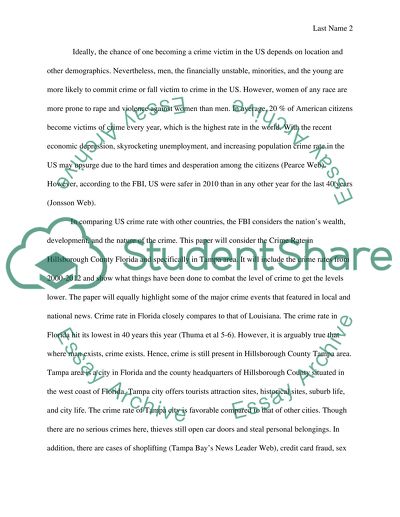 Crime Rate in Hillsborough County Florida 2000 2012