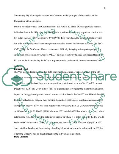 LAW OF THE EUROPEAN UNION--- Topic: REMEDIES