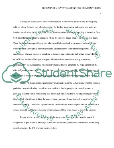 Preliminary Investigations