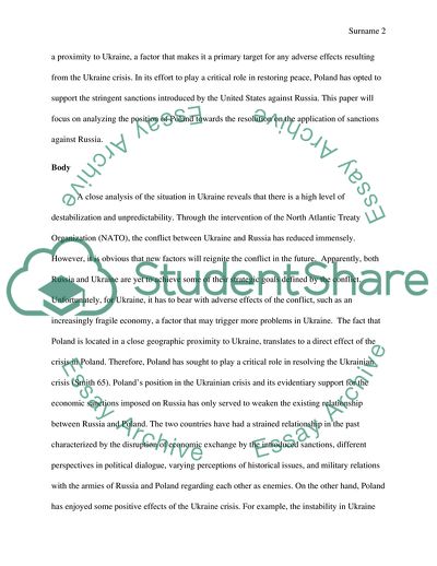 The Ukrainian Crisis and Its Negative Effects on Poland