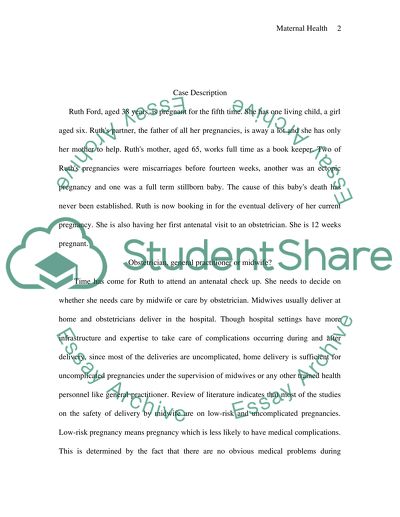 High Risk Pregnancy Maternal Health