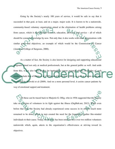 An Overview of the American Cancer Society