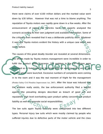 Product Liability Lawsuit against Toyota