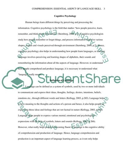Comprehension: Essential Aspect of Language Skill