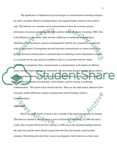 Communication Strategy for Audi