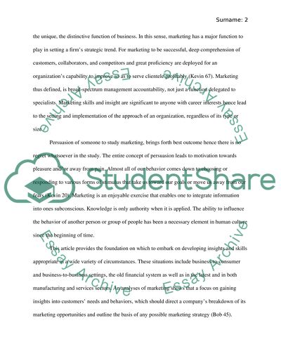 Success in Marketing