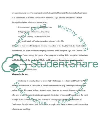 The Beast With Two Backs: Sex, Death, and Violance in Othello