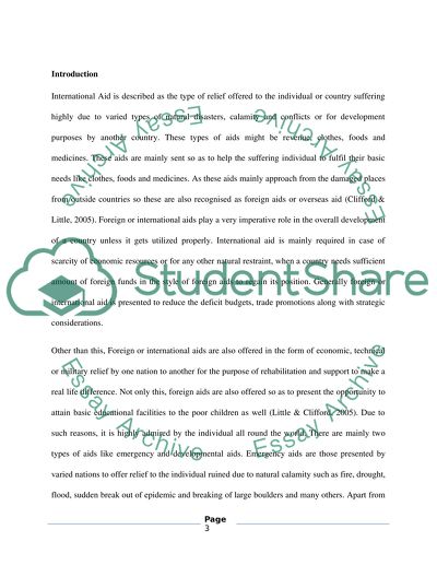 International Aid Is Always Welcome