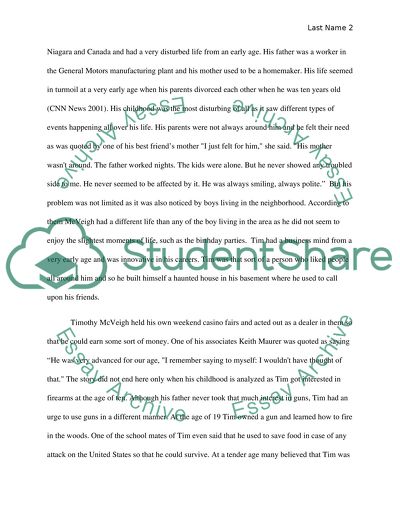 Terrorist Path Timothy McVeigh