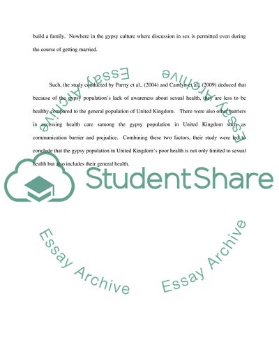 Sexual Health of Teenagers in a Gypsy Population in the UK Compared to the General Population