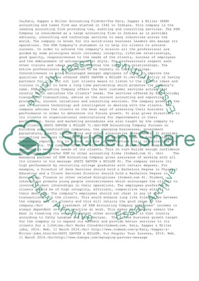 Analysis Company : Katz, Sapper & Miller