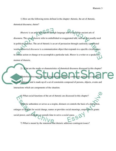 An Exploration of Rhetorical Discourse