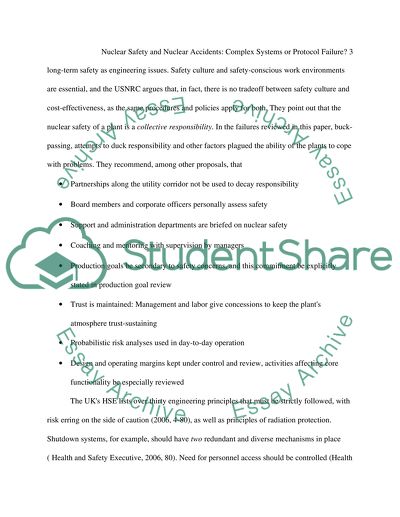 Nuclear Safety and Nuclear Accidents: Complex Systems or Protocol Failure