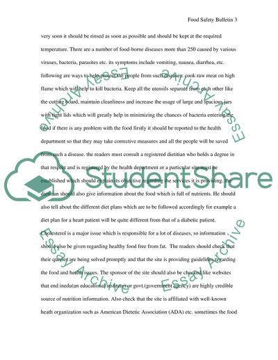 Food Safety Bulletin