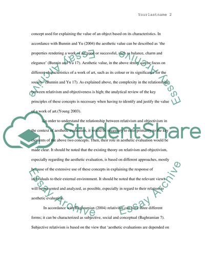 Relativism vs. Objectivism in Aesthetic Evaluation