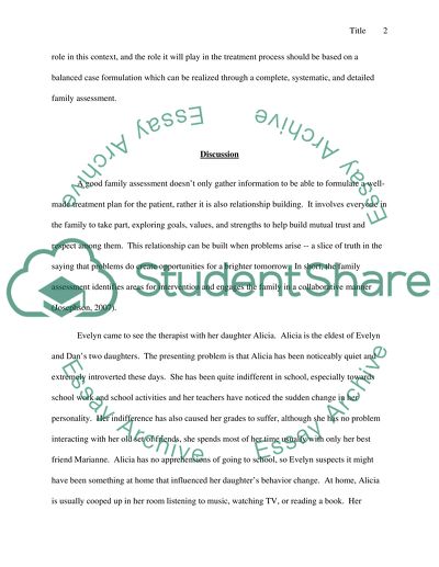 Assessment of a Fictional Family