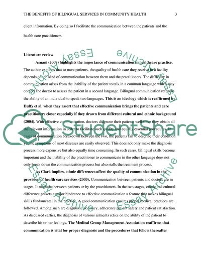 Benefit of Bilingual Services in Community Health