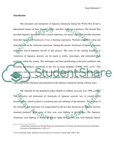 Japanese-Californian Internment Camps and the Social and Psychological Impact of Internment