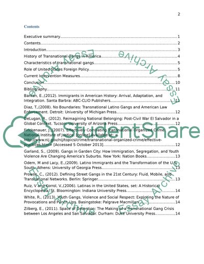 Transnational Gangs in America