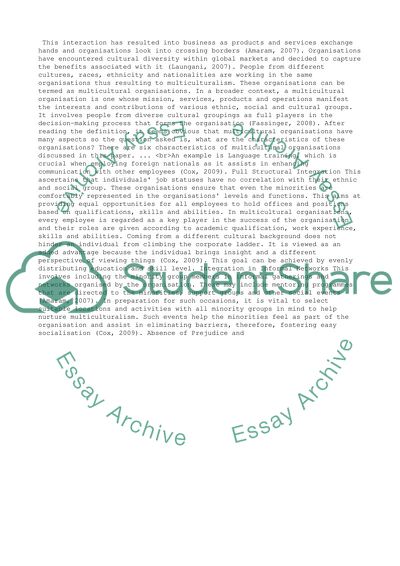 Multiculturalism essays