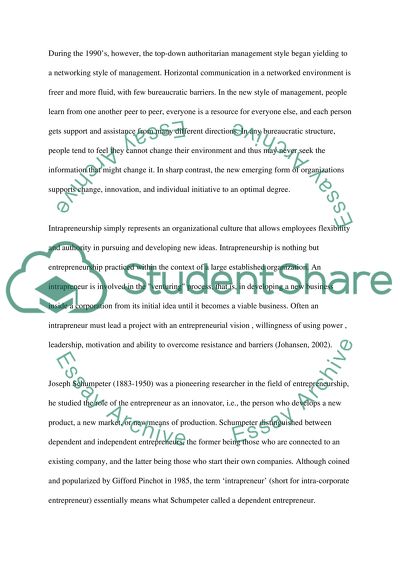 Neither Entrepreneurship nor Intrapreneurship Can Exist in a Bureaucratic Organization