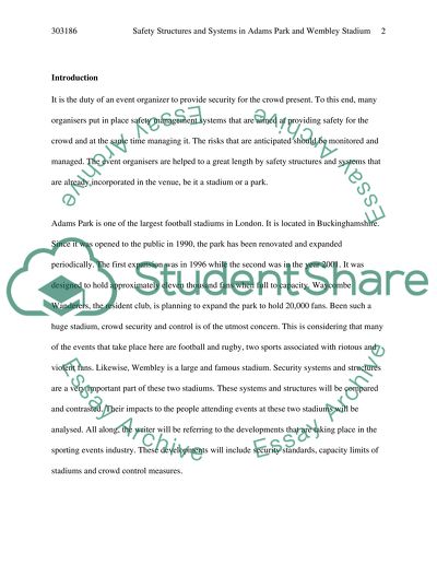 Safety Structures and Systems in Adams Park and Wembley Stadium