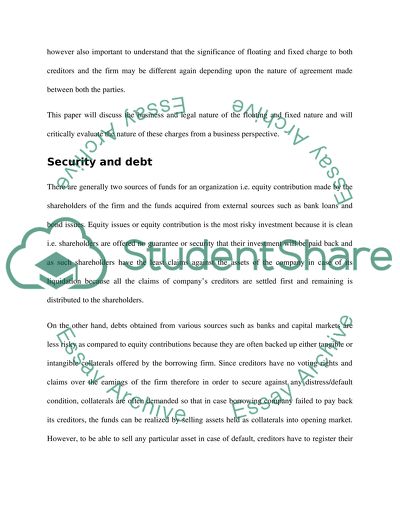 Fixed and Floating Charges